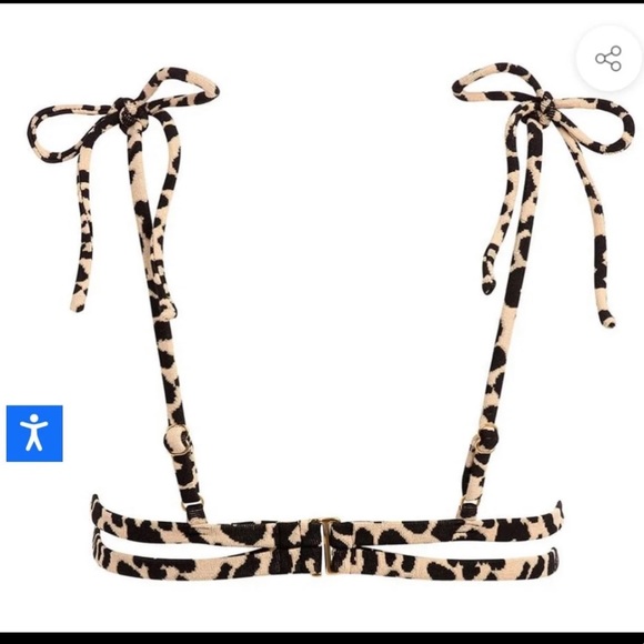 Montce Swim Leopard Texture Palua Ties Bikini Top - Picture 3 of 9